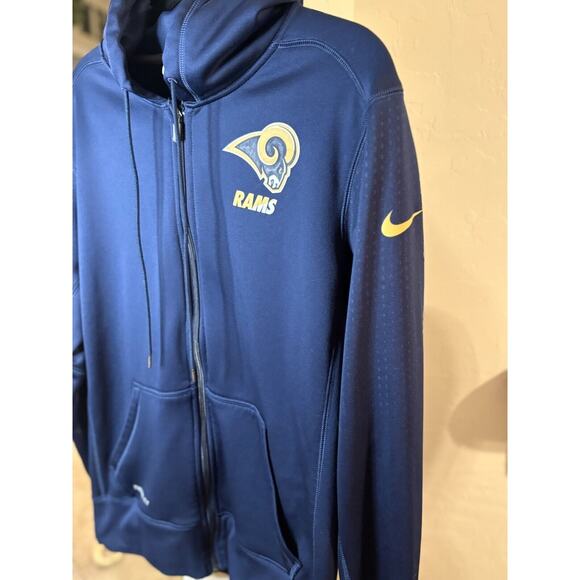 NFL Men's Nike Navy Los Angeles Rams Full-Zip Performance Hoodie Med - Picture 5 of 6